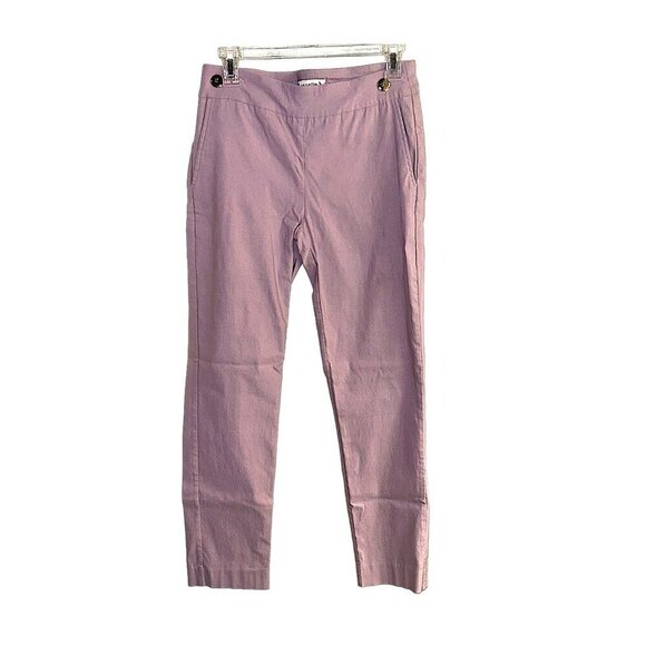 Nanette Lepore Lavender Elastic Waist Solid Stretch Studded Pants Size Small - Picture 1 of 10